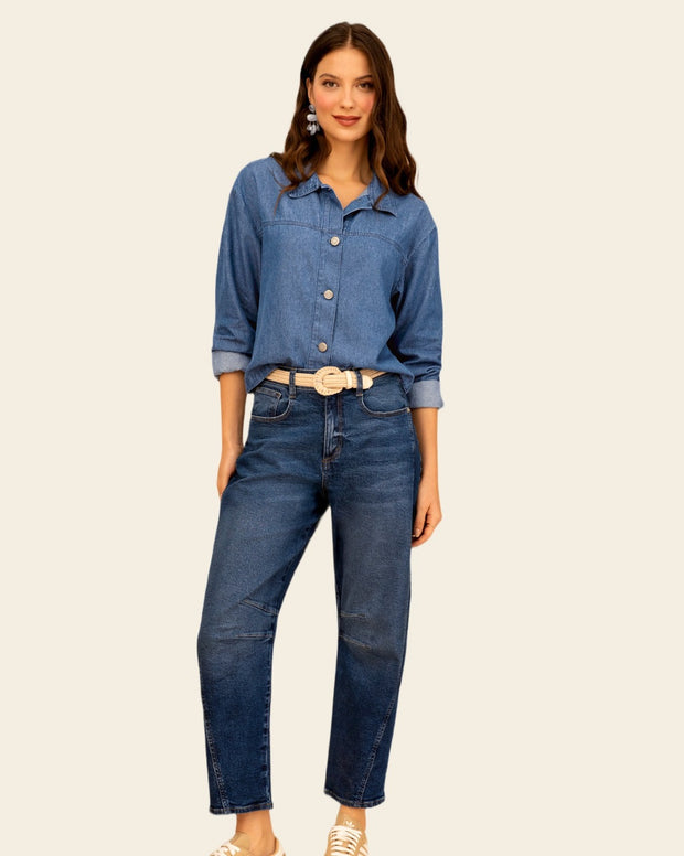 Chaqueta denim con  bordado en espalda