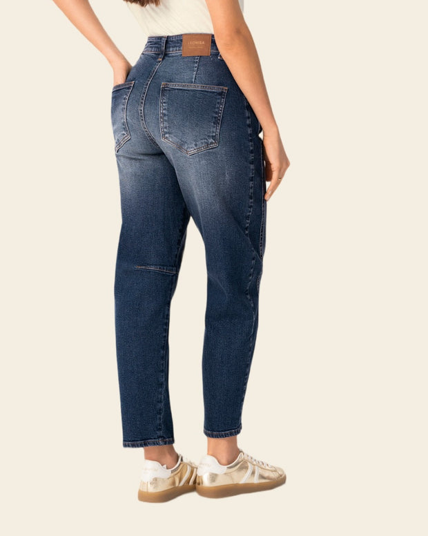 Jean mom barrel de tiro alto