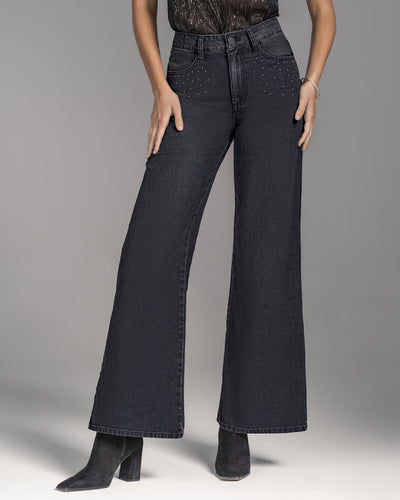 Jean bota amplia con detalle de piedras#color_700-negro