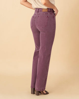 Jean bota recta tiro alto para mujer#color_c33-vino