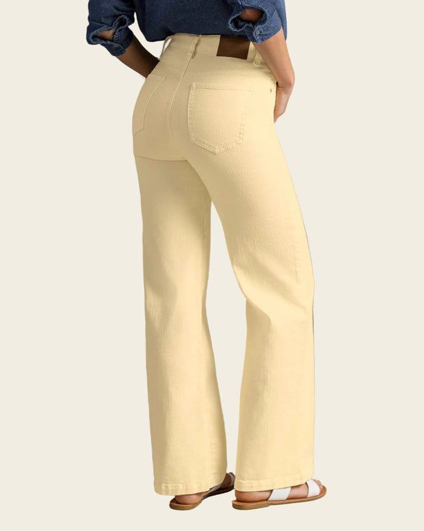 Jean bota ancha esencial para mujer