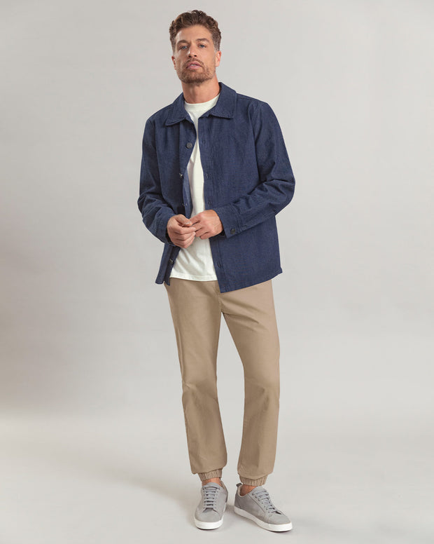 Chaqueta en denim con botones contramarcados