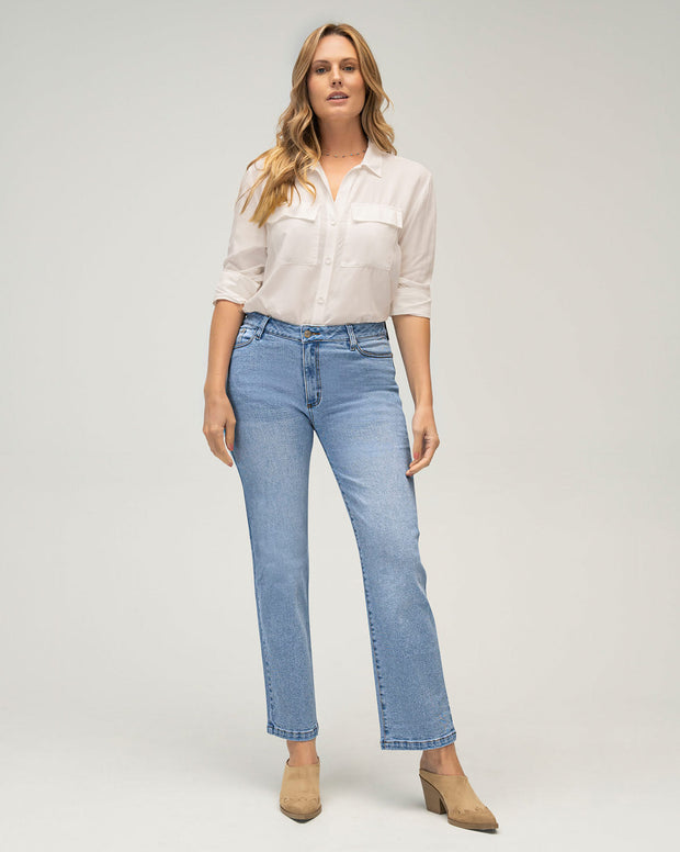 Jean bota recta para mujer