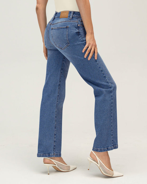 Jean bota recta para mujer