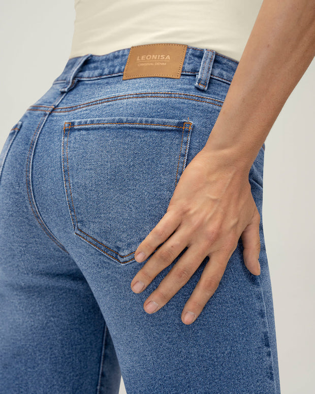 Jean bota recta para mujer