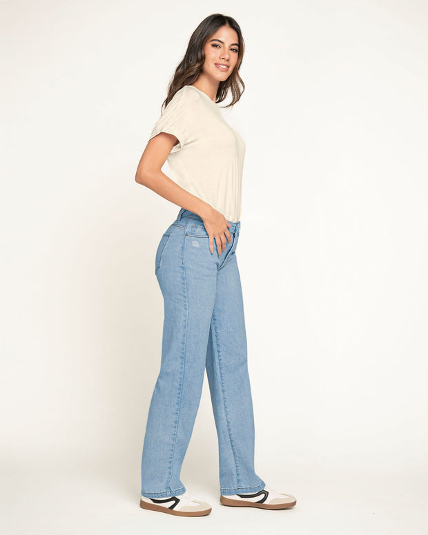 Jean bota recta para mujer