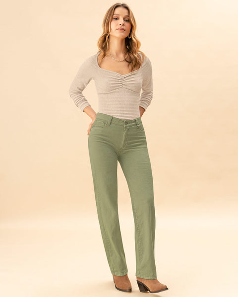 Jean bota recta para mujer#color_172-verde