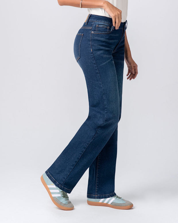 Jean bota recta para mujer
