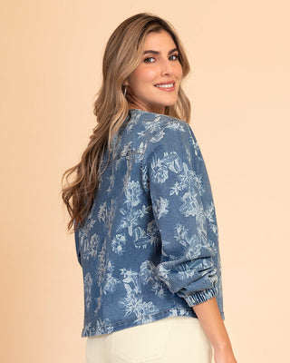 Chaqueta abierta en denim estampado#color_022-azul-claro