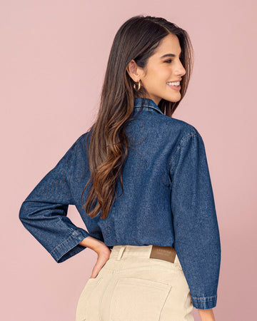 Blusa manga larga en denim#color_024-azul-medio