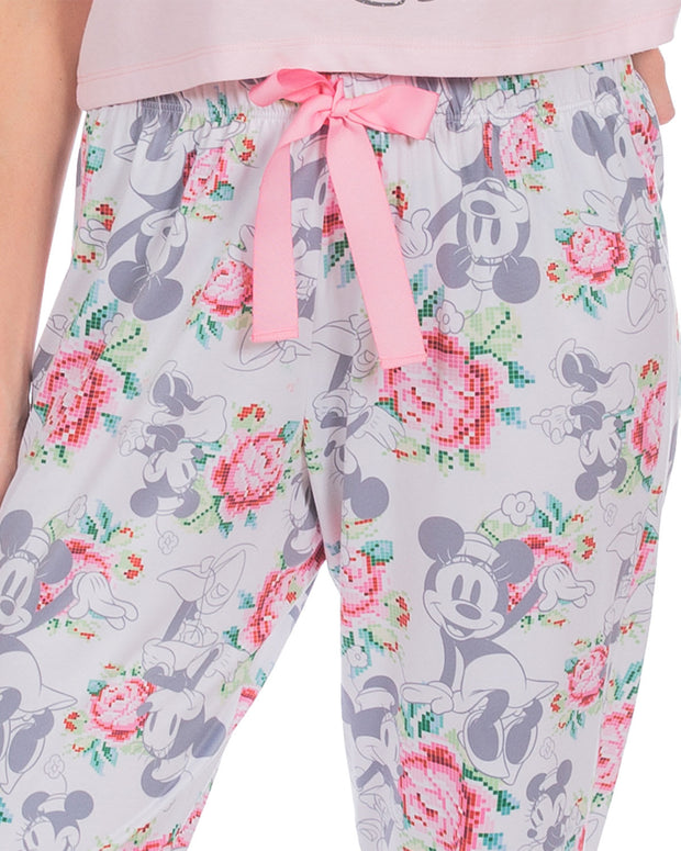 Pijama femenina Minnie camiseta + pantalón#color_301-rosado