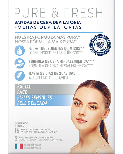 Veet® Bandas depilatorias faciales para Piel Sensible x 16