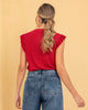 Camiseta manga sisa con boleros y cuello alto#color_136-rojo