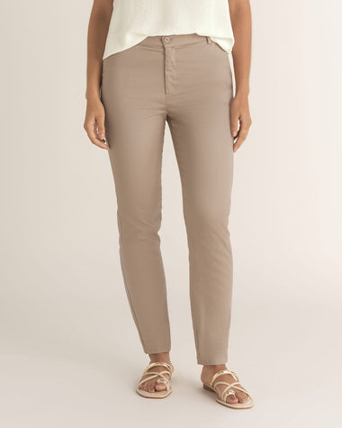 Pantalón skinny tiro medio#color_147-caqui