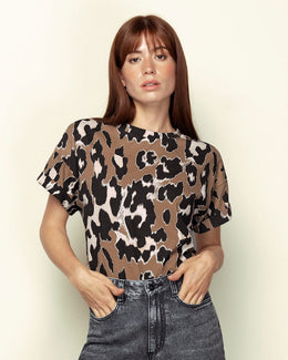 Camiseta manga corta silueta amplia para mujer#color_078-animal-print