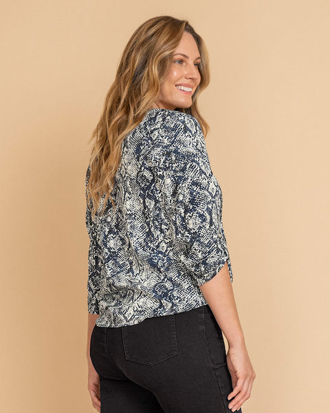 Blusa manga 3/4 con charretera no funcional#color_095-piton