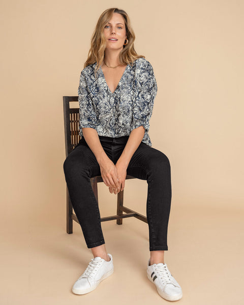Blusa manga 3/4 con charretera no funcional#color_095-piton