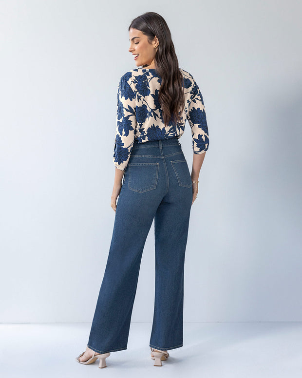 Blusa manga 3/4 con charretera no funcional