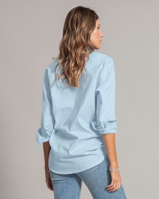 Blusa manga larga oversize con perilla funcional