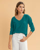 Camiseta manga larga con cuello en V#color_616-verde-aguamarina
