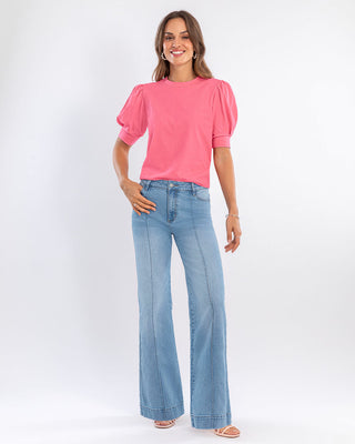 Camiseta manga corta con efecto volumen#color_c29-fucsia