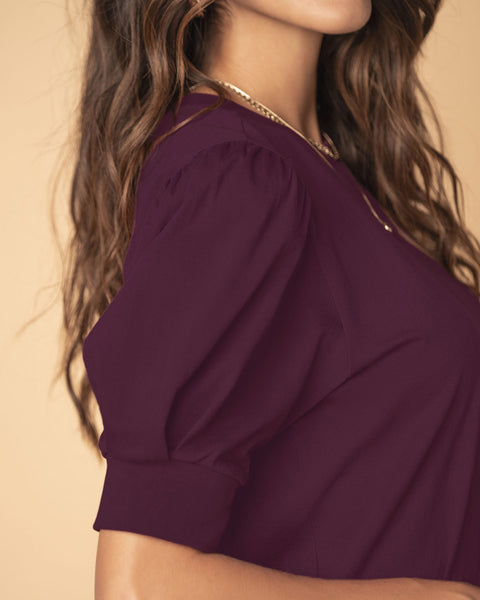 Camiseta manga corta con efecto volumen#color_c37-borgona