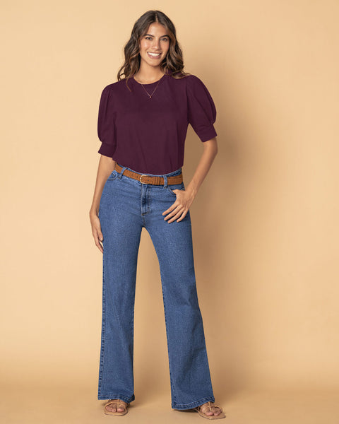 Camiseta manga corta con efecto volumen#color_c37-borgona