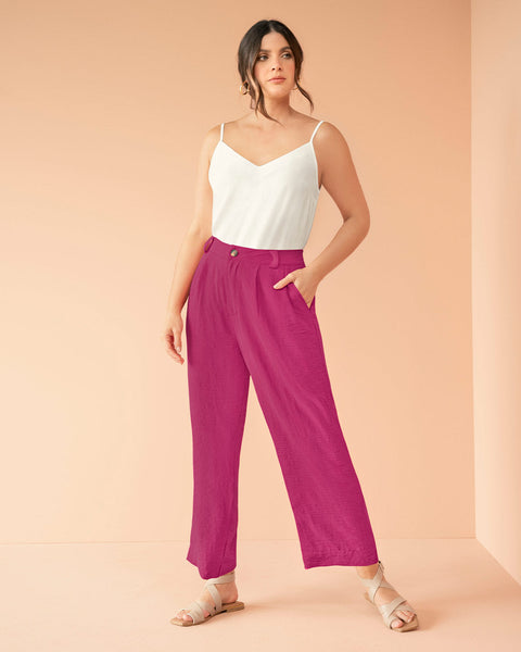 Pantalón coulotte con bolsillos funcionales#color_313-rosado-fuerte