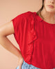 Blusa manga corta con cuello redondo y boleros#color_302-rojo