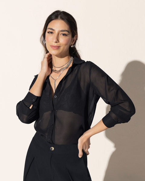 Blusas Elegantes Blusa De Moda Negra Blusa Transparente Blusas