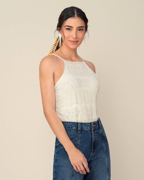 Blusa tiritas de cuello tipo halter#color_000-blanco