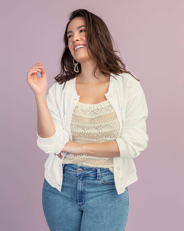 Chaqueta manga larga estilo tipo bomber