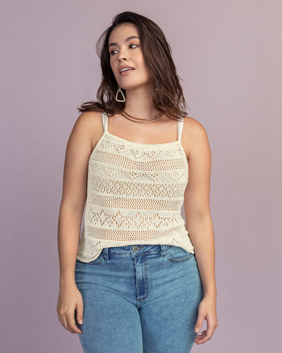 Blusa de tiras elaborada en crochet#color_018-marfil