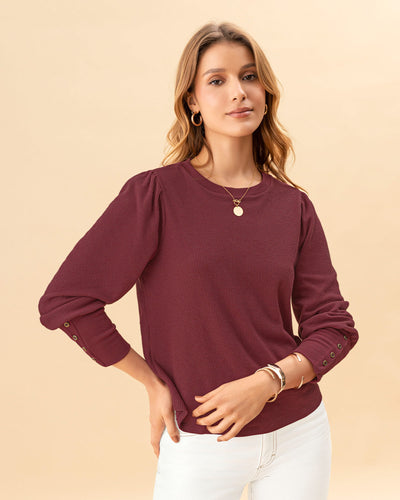 Camiseta con botones decorativos en mangas#color_c55-vino