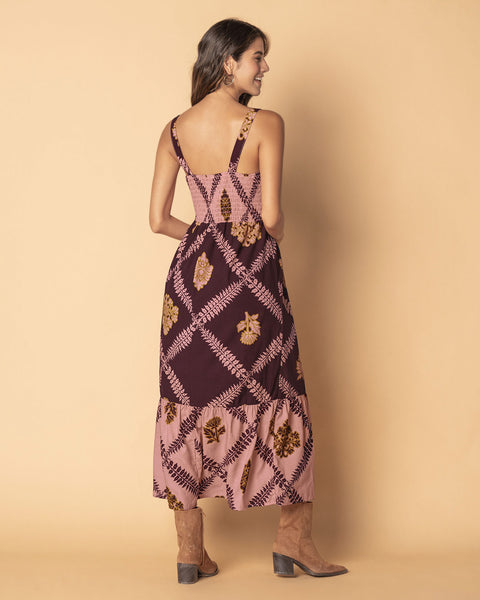 Vestido midi de tiritas y bolero en ruedo#color_173-estampados