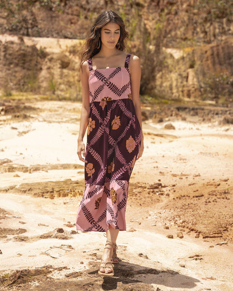 Vestido midi de tiritas y bolero en ruedo#color_173-estampados