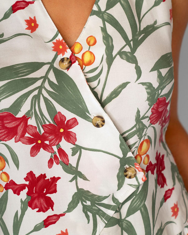 Chaleco estampado con perilla asimétrica