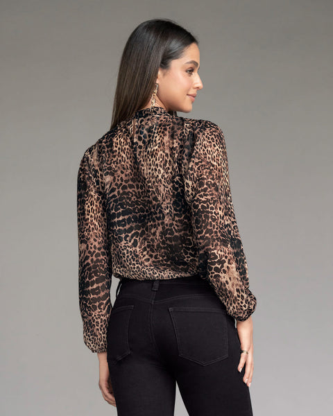 Camiseta estampada de mangas con volumen y transparencia#color_225-animal-printed