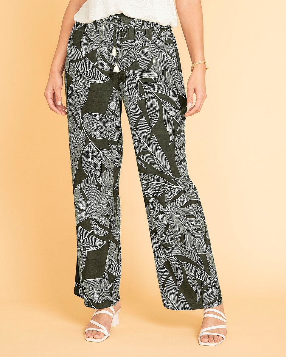 Pantalón largo estampado de silueta recta