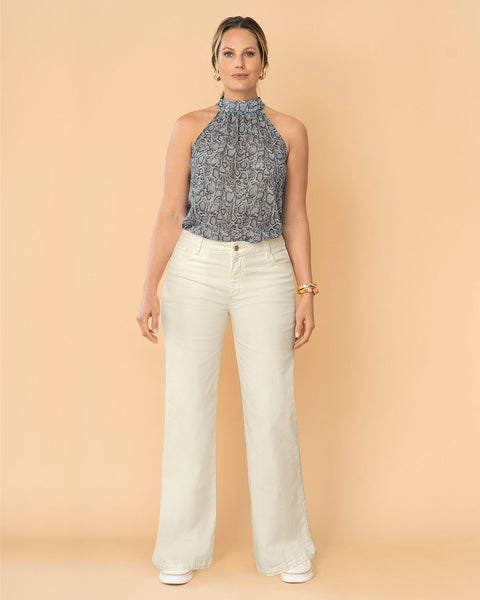 Camiseta estampada cuello alto con un toque de transparencia#color_001-estampado-gris-animal-print