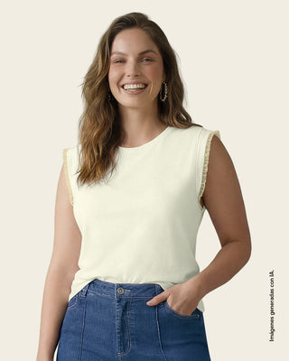 Camiseta con detalle tejido en mangas#color_000-blanco