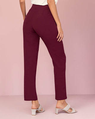 Pantalón bota recta silueta ajustada#color_c37-borgona