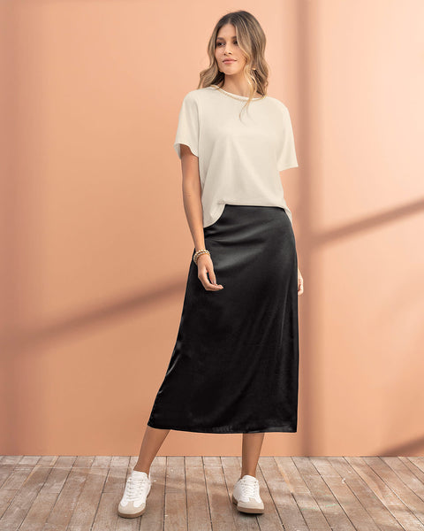 Falda larga en satín#color_700-negro