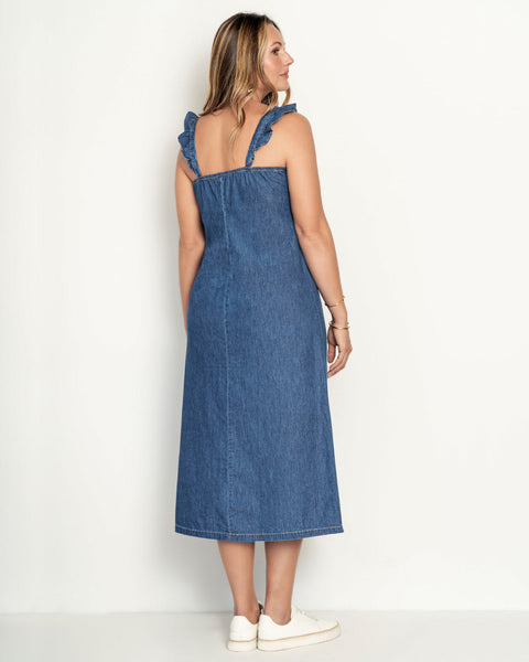 Vestido midi tipo denim#color_141-indigo