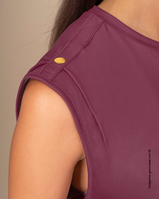 Camiseta manga sisa con tache en hombros#color_c32-malva