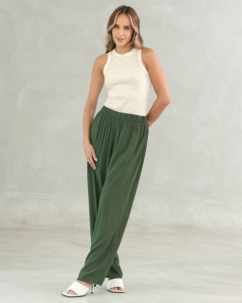Pantalón largo de silueta recta#color_601-verde-oliva-claro