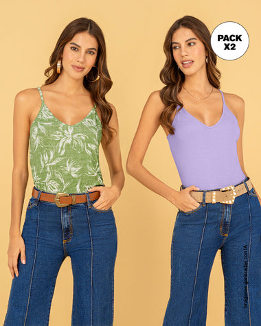 Camiseta de tiritas básica x 2#color_968-verde-lila
