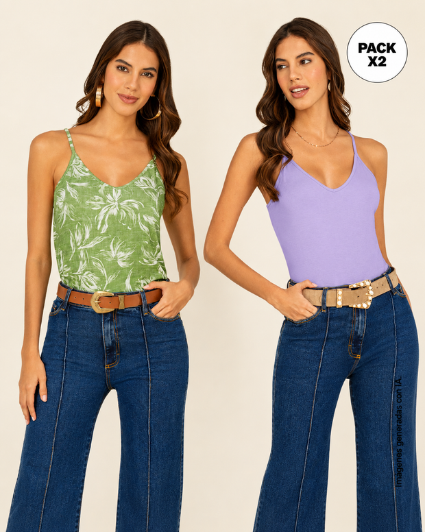 Camiseta de tiritas básica x 2