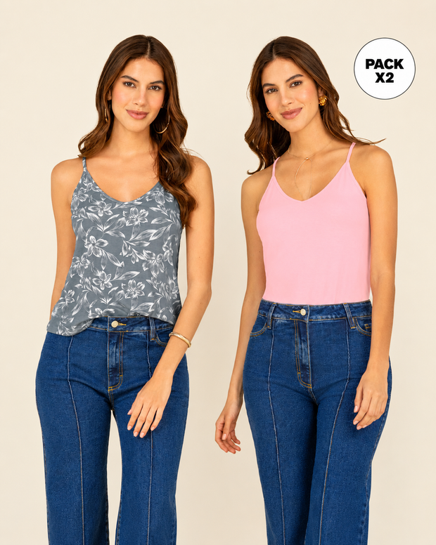 Camiseta de tiritas básica x 2