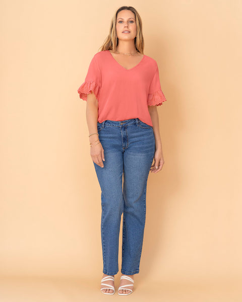 Blusa con detalle en mangas#color_301-rosa-anaranjado